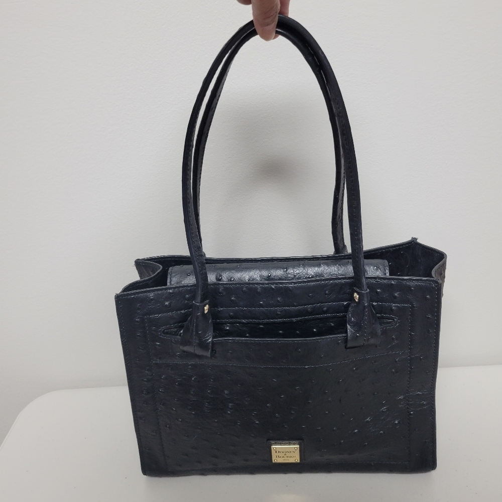 Dooney & Bourke Janine Ostrich Leather Satchel Bag.